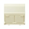 Адаптер на 2 RJ45(12) коннектора наклонный широкий Simon27 сл. кость 27086-32