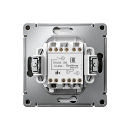 Выключатель для жалюзи 2-кл. ArtGallery 2х (сх. 4) 10А быстрозажим. клем. механизм базальт SE GAL001