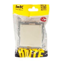 Розетка BRITE РСбш10-3-БрКр 16А IP20 с заземл. защ. шторки с крышкой механизм беж. IEK BR-R16-16-K10