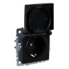 Розетка BRITE РСбш10-3-БрЧ 16А IP20 с заземл. защ. шторки с крышкой механизм черн. IEK BR-R16-16-K02