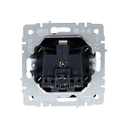 Розетка BRITE РСбш10-3-БрЧ 16А IP20 с заземл. защ. шторки с крышкой механизм черн. IEK BR-R16-16-K02