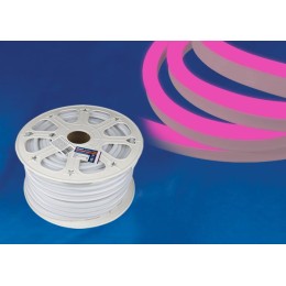 Лента светодиодная ULS-N21-2835-120LED/m-8mm-IP67-220V-8W/m-50M-PINK NEON 120LED/м розов. 8Вт/м IP67
