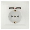 Розетка 1-м СП Plano 1-410-06 IP20 + 2хUSB перламутр Intro Б0053947