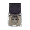 Розетка BRITE РСбш10-3-БрШ 16А IP20 с заземл. защ. шторки с крышкой механизм шампань IEK BR-R16-16-K