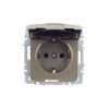 Розетка BRITE РСбш10-3-БрШ 16А IP20 с заземл. защ. шторки с крышкой механизм шампань IEK BR-R16-16-K