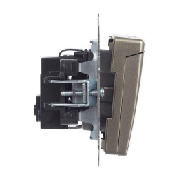 Розетка BRITE РСбш10-3-БрШ 16А IP20 с заземл. защ. шторки с крышкой механизм шампань IEK BR-R16-16-K