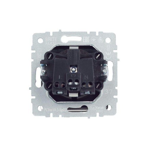 Розетка BRITE РСбш10-3-БрШ 16А IP20 с заземл. защ. шторки с крышкой механизм шампань IEK BR-R16-16-K