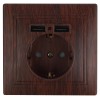 Розетка 1-м СП Plano 1-410-10 IP20 + 2хUSB защ. шторки венге (10/100/2500) Intro Б0053948