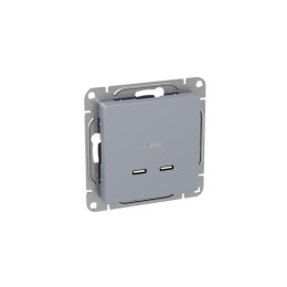 Розетка 2-м СП Эпика USB-C механизм алюм. EKF UP1-SOA-2USBC