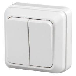 Выключатель 2-кл. ОП Quadro 10А IP20 2-104-01 250В бел. Intro Б0053757