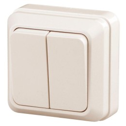 Выключатель 2-кл. ОП Quadro 10А IP20 2-104-02 250В сл. кость Intro Б0053759