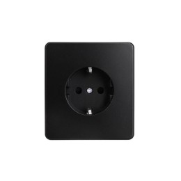 Розетка 1-м СП ROUND MIELE 16А с заземл. защ. шторки оникс Kranz KR-78-0701-3
