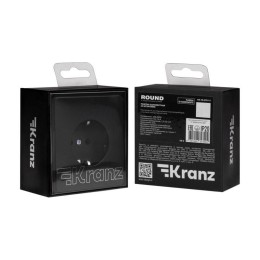 Розетка 1-м СП ROUND MIELE 16А с заземл. защ. шторки оникс Kranz KR-78-0701-3