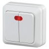Выключатель 2-кл. ОП Quadro 10А IP20 2-105-01 250В с подсветкой бел. Intro Б0053766
