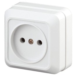 Розетка 1-м ОП Quadro 2-201-01 16А IP20 250В 2P бел. Intro Б0053774