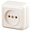 Розетка 1-м ОП Quadro 2-201-02 16А IP20 250В 2P сл. кость Intro Б0053776