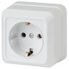 Розетка 1-м ОП Quadro 2-202-01 16А IP20 250В 2P+E Schuko бел. Intro Б0053783