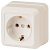 Розетка 1-м ОП Quadro 2-202-02 16А IP20 250В 2P+E Schuko сл. кость Intro Б0053785