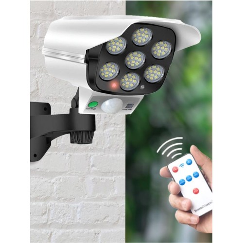 Светильник светодиодный 77LED IP65 120град. 20х9.5х16 на солнечн. батарее в форме камеры для подсвет