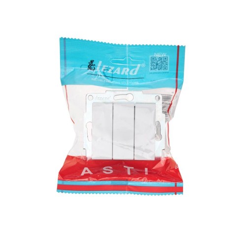 Выключатель 3-кл. 1п СП ASTI 10А IP20 механизм бел. LEZARD 7081-0288-109