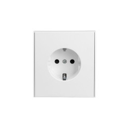Розетка 1-м СП STRONG MIELE 16А с заземл. защ. шторки жемчуж. Kranz KR-78-0701-4