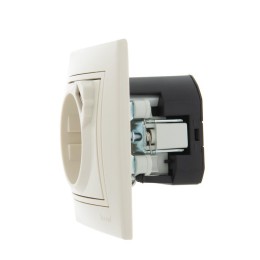 Розетка 1-м СП Mira 16А с заземл. + USB разъем крем. LEZARD 701-0303-181