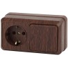 Блок ОП Quadro 2-701-10 (1-м розетка + 1-кл. выкл.) 10(16)А IP20 250В горизонт. венге Intro Б0053868