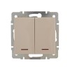 Выключатель 2-кл. СП Rain IP20 с подсветкой механизм крем. LEZARD 703-0388-112