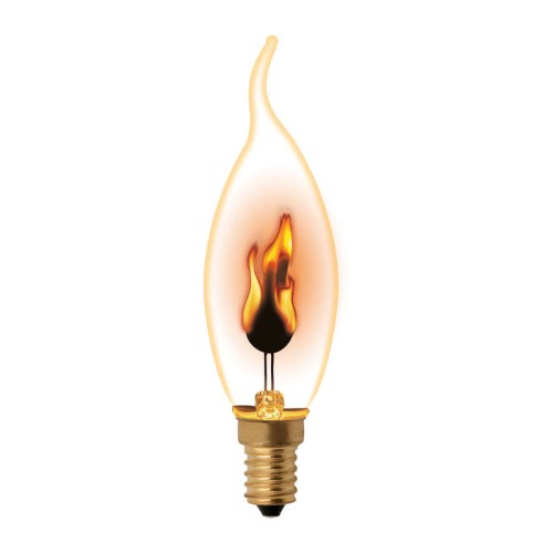 Лампа декоративная IL-N-CW35-3/RED-FLAME/E14/CL с типом свечения "эффект пламени" форма "свеча на ве