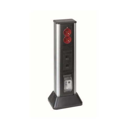 Мини-колонна 1сторона на 5 S-мод. 721х71.5(125)х109.5(164)мм Simon Connect алюм./графит ALC315-8-14