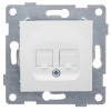 Механизм розетки комп. + телеф. (RJ45+RJ12) СП Ugra бел. матов. GUSI С11КТ-041