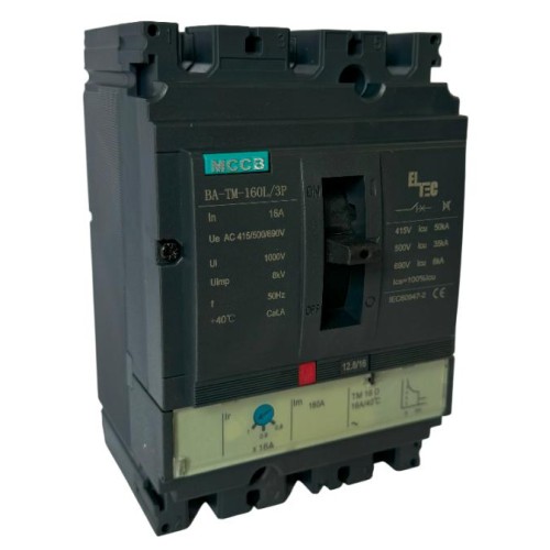 Выключатель автоматический MCCB BA-TM-160L/3P 16А (термомагнитый ТМ ICU:50KA) ELTEC 1200016