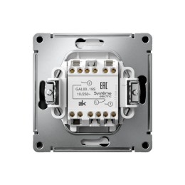 Выключатель для жалюзи 2-кл. ArtGallery 2х (сх. 4) 10А быстрозажим. клем. механизм карбон SE GAL0010