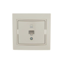 Розетка компьютерная 1-м СП Mira RJ45 крем./крем.. LEZARD 701-0303-139