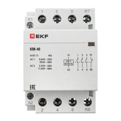 Контактор модульный КМ 40А 3NО+NC (3 мод.) EKF km-3-40-31