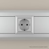 Розетка 1-м 2мод. Avanti "Закаленная сталь" 16А 2P+E защ. шторки сер. DKC 4404002