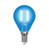 Лампа светодиодная LED-G45-5W/BLUE/E14 GLA02BL форма "шар" Air color син. упак. картон Uniel UL-0000