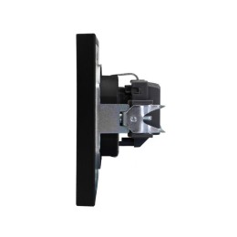 Розетка 1-м СП STRONG MIELE 16А с заземл. защ. шторки антрацит Kranz KR-78-0701-5