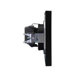 Розетка 1-м СП STRONG MIELE 16А с заземл. защ. шторки антрацит Kranz KR-78-0701-5