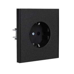 Розетка 1-м СП STRONG MIELE 16А с заземл. защ. шторки антрацит Kranz KR-78-0701-5