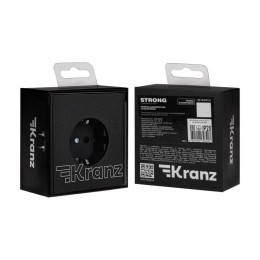 Розетка 1-м СП STRONG MIELE 16А с заземл. защ. шторки антрацит Kranz KR-78-0701-5