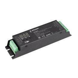 Декодер SMART-DMX512-305-63-RDM-SUF Black (12-48В 5х4А Terminal) IP20 металл INTELLIGENT ARLIGHT 036