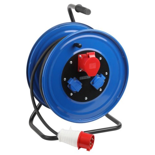 Удлинитель на катушке 3х20м 32А IP44 IND380-RM-3e-5х2.5-20m-IP44 1хCEE 5п 2хSchuko 380В КГ 5х2.5 Эра