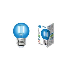 Лампа светодиодная LED-G45-5W/BLUE/E27 GLA02BL форма "шар" Air color син. упак. картон Uniel UL-0000