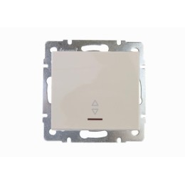 Переключатель проходной 1-кл. СП Rain IP20 с подсветкой механизм крем. LEZARD 703-0388-114