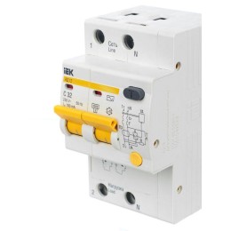 Выключатель автоматический дифференциального тока 2п C 32А 100мА тип AC 4.5кА АД-12 KARAT IEK MAD10-