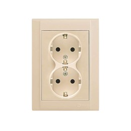 Розетка 2-м СП Defne 16А IP20 с заземл. крем Makel 42010057