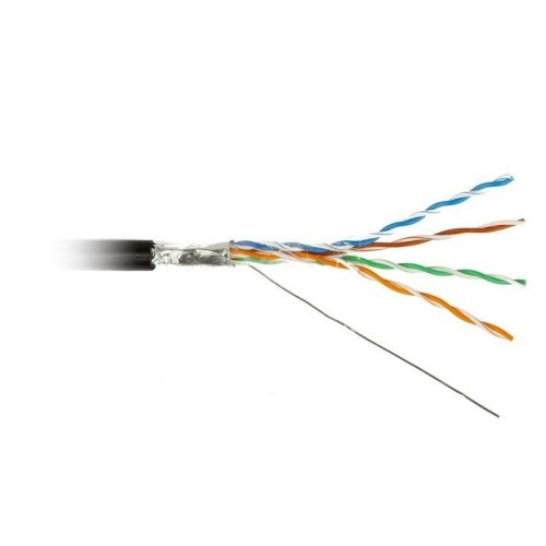 Кабель витая пара экранир. F/UTP кат.5E 4 пары 24 AWG ОЖ solid экран-фольга внешн. PE FUTP4-C5E-S24-