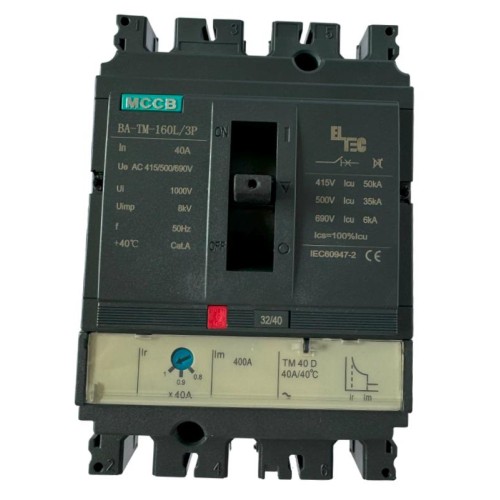 Выключатель автоматический MCCB BA-TM-160L/3P 40А (термомагнитый ТМ ICU:50KA) ELTEC 1200040
