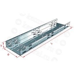 Лоток листовой 100х100 L2000 сталь 1.2мм ЛПМЗ цУТ2.5 гор. оцинк. КЭМЗ 237 101024 19